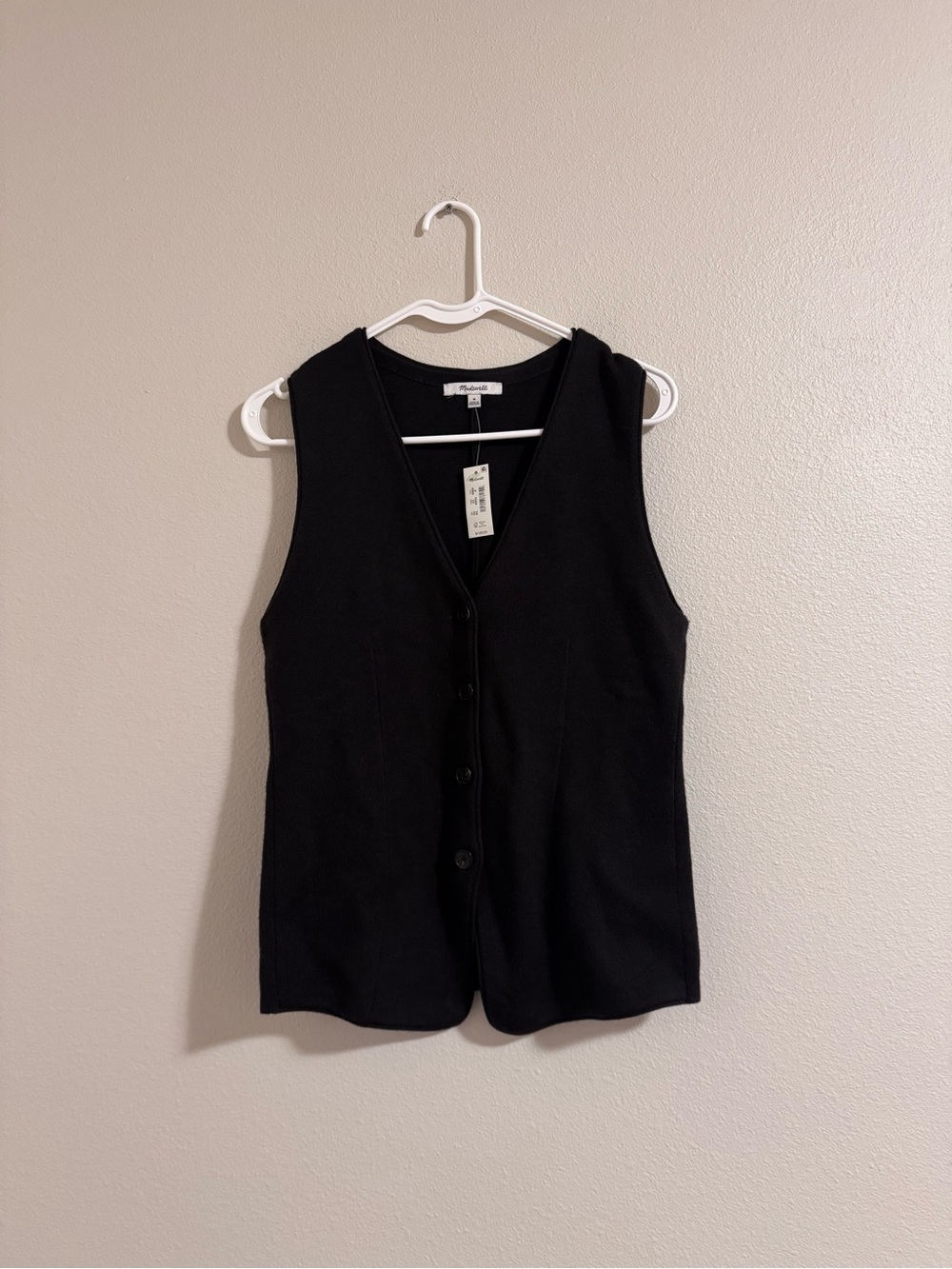 NWT Madewell Women's Brown Button-Front Knit Vest